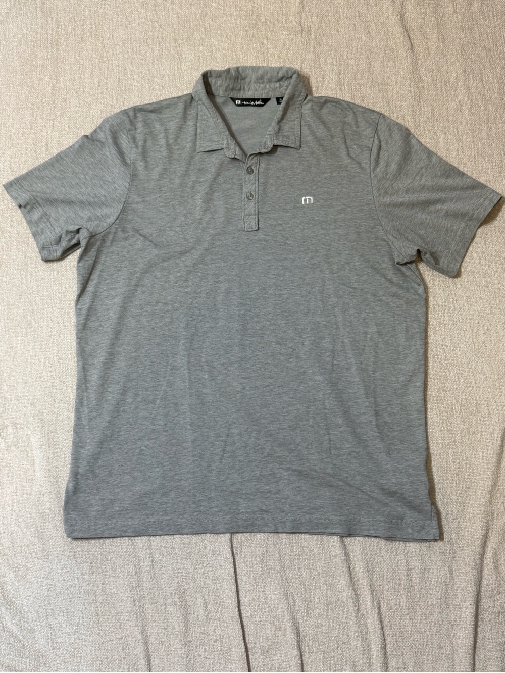 TravisMathew Polo Mens XL Gray Pima Cotton Golf Quiet Luxury Performance